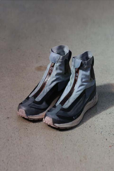 11 By BORIS BIDJAN SABERI Grey Green High Bond Sneakers P1122
